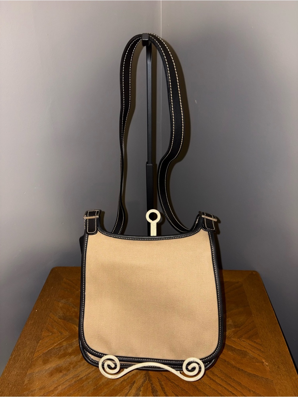 Coach Vintage Twill & Leather Hippie Flap Crossbody - Style 8114